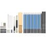Brilliant Bee Professional Artist Sketch Kit, Graphite, Charcoal and More, 33 Total Pieces