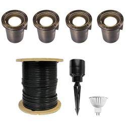 VOLT Cold Forged Brass MR16 in-Grade Light Kit (4-Pack)