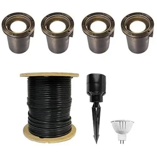 VOLT Cold Forged Brass MR16 in-Grade Light Kit (4-Pack) VOLT Cold Forged Brass MR16 in-Grade Light Kit (4-Pack)