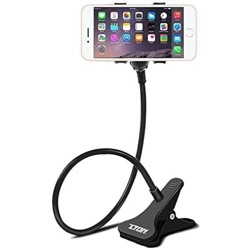 Cell Phone Stand, ZTON Aluminum Metal Universal Desktop Mobile Phone Holder for iPhone ipad Samsung and Any Smartphone in Office Bedroom Kitchen. (Black)