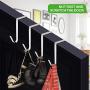 HOUSE DAY Over The Door Hook Fitting Most Sized Doors, Sturdy Metal Door Hangers Hold Up to 30Lbs, Over The Door Hooks for Hanging Coats, Towels, Bags (White, 4 Pack)