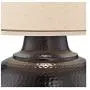 Brighton Rustic Table Lamp Hammered Bronze Metal Pot Beige Linen Drum Shade for Living Room Family Bedroom Nightstand - Barnes and Ivy Brighton Rustic Table Lamp Hammered Bronze Metal Pot Beige Linen Drum Shade for Living Room Family Bedroom Nightstand - Barnes and Ivy