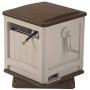 Suncast Resin Swivel Hose Hideaway with Hose Guide - Durable Outdoor Hose Storage Reel with Swivel Base, Crank Handle, Lid, and Slide Trak Hose Guide - 225 Hose Capacity - Mocha and Taupe