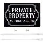 Kichwit Private Property No Trespassing Sign Double Sided, Aluminum, All Metal Construction, Sign Measures 11.8'' x 7.9'', 14'' Long Metal Stakes Included Kichwit Private Property No Trespassing Sign Double Sided, Aluminum, All Metal Construction, Sign Measures 11.8'' x 7.9'', 14'' Long Metal Stakes Included