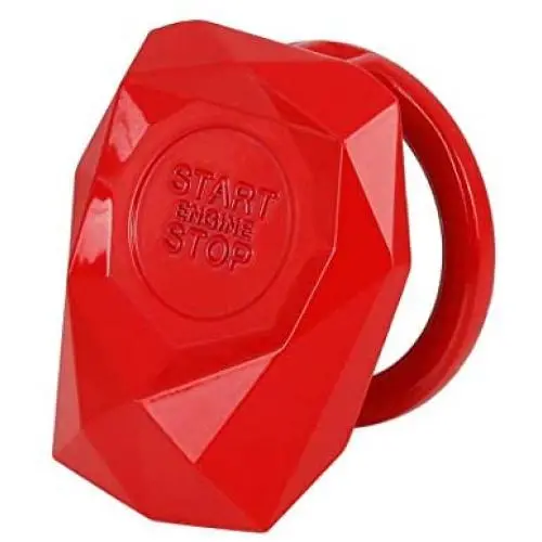 X AUTOHAUX Red Universal Engine Button Knob Push Button Switch Cover Metal Alloy Protective Cover X AUTOHAUX Red Universal Engine Button Knob Push Button Switch Cover Metal Alloy Protective Cover