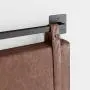 Nathan James Harlow Wall Mount Faux Leather or Fabric Upholstered Headboard, Adjustable Height Vintage Brown Straps with Black Matte Metal Rail, King Nathan James Harlow Wall Mount Faux Leather or Fabric Upholstered Headboard, Adjustable Height Vintage Brown Straps with Black Matte Metal Rail, King