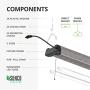 Sunco Lighting 2 Pack Industrial LED Shop Light, 4 FT, Linkable Integrated Fixture, 40W=260W, 5000K Daylight, 4000 LM, Surface + Suspension Mount, Pull Chain, Utility Light, Garage- Energy Star