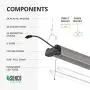 Sunco Lighting 2 Pack Industrial LED Shop Light, 4 FT, Linkable Integrated Fixture, 40W=260W, 5000K Daylight, 4000 LM, Surface + Suspension Mount, Pull Chain, Utility Light, Garage- Energy Star