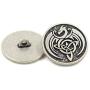 Bezelry 8 Pieces Celtic Dragon Metal Shank Buttons. 25mm (1 inch) (Antique Silver)