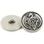 Bezelry 8 Pieces Celtic Dragon Metal Shank Buttons. 25mm (1 inch) (Antique Silver)