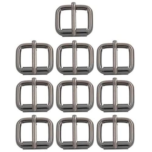 BIKICOCO 4/5 Roller Pin Buckles Handmade Hardware for Bags Leather Belt Webbing Straps, Gunmetal - Pack of 10