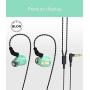 BLON BL05S in Ear Earphone, HiFiHear in Ear Headphone 10mm Carbon Diaphragm Dynamic Drive Bass HiFi DJ in Ear Monitor, in Ear Headphone with Detachable Cable Wired Earphone (Green No Mic)