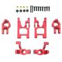 freneci Metal Suspension Arms Steering C Hub Carrier Flange Sleeve Upgrade Parts for 1/12 WLtoys 12428 12423 FY01/02/03 RC Truggy Buggy - Red