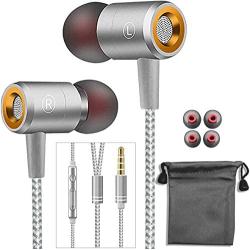 Earphones,in-Ear Earbuds Headphones Wired Headphone Metal Noise Cancelling Stereo Heave Bass with Mic and Remote for Phones,Samsung Galaxy,MP3 Players and All 3.5mm Music Device