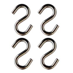 S Hook - Heavy Duty, Marine Grade 316 Stainless Steel 2.5'' Long, 5/16'', Extra Strong S Shaped Hook - Thick Metal Hook for Hanging and Utility Use (4)