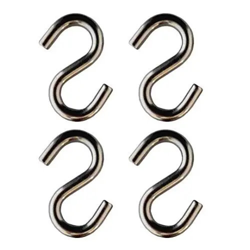 S Hook - Heavy Duty, Marine Grade 316 Stainless Steel 2.5'' Long, 5/16'', Extra Strong S Shaped Hook - Thick Metal Hook for Hanging and Utility Use (4) S Hook - Heavy Duty, Marine Grade 316 Stainless Steel 2.5'' Long, 5/16'', Extra Strong S Shaped Hook - Thick Metal Hook for Hanging and Utility Use (4)