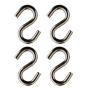 S Hook - Heavy Duty, Marine Grade 316 Stainless Steel 2.5'' Long, 5/16'', Extra Strong S Shaped Hook - Thick Metal Hook for Hanging and Utility Use (4)