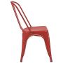Furmax Metal Dining Chair Indoor-Outdoor Use Stackable Classic Trattoria Chair Chic Dining Bistro Cafe Side Metal Chairs Set of 4 (Cerise)