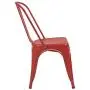 Furmax Metal Dining Chair Indoor-Outdoor Use Stackable Classic Trattoria Chair Chic Dining Bistro Cafe Side Metal Chairs Set of 4 (Cerise)