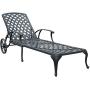 HOMEFUN Chaise Lounge Outdoor Chair with Beige Cushion, Aluminum Pool Side Sun Lounges with Wheels Adjustable Reclining, Patio Furniture Set, Pack of 1(Antique Bronze)