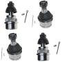 MILLION PARTS 4Pc Front Suspension Kit Upper & Lower Ball Joints Assembly for 2007 2008 2009 2010 2011 2012 2013 2014 Jeep Wrangler 1999 2000 2001 2002 2003 2004 Jeep Cherokee