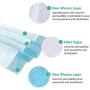 Wecolor 50 Pcs Disposable 3 Ply Earloop Face Masks, Suitable for Home, School, Office and Outdoors (Blue)
