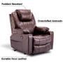 Mcombo Electric Power Lift Recliner Chair Sofa with Massage and Heat for Elderly, 3 Positions, 2 Side Pockets and Cup Holders, USB Ports, Faux Leather 7040 (Medium, Dark Brown)