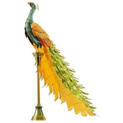 Piececool 3D Metal Model Kits-Colorful Peacock DIY 3D Metal Puzzle for Adults, Great Birthday Gifts