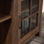 Walker Edison Portsmouth Classic 2 Glass Door TV Stand for TVs up to 80 Inches, 70 Inch, Walnut Brown