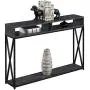 Convenience Concepts Tucson Deluxe 2-Tier Console Table, Charcoal Gray/Black Convenience Concepts Tucson Deluxe 2-Tier Console Table, Charcoal Gray/Black