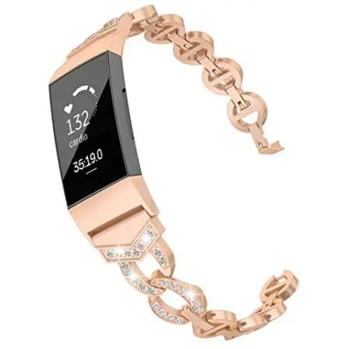 Glebo Compatible with Fitbit Charge 3 Bands for Women, Charge 4 Bands, Premium Metal Straps Bracelet Wristbands Accessories for Fitbit Charge 4 Bands for Women, Copper Gold Glebo Compatible with Fitbit Charge 3 Bands for Women, Charge 4 Bands, Premium Metal Straps Bracelet Wristbands Accessories for Fitbit Charge 4 Bands for Women, Copper Gold
