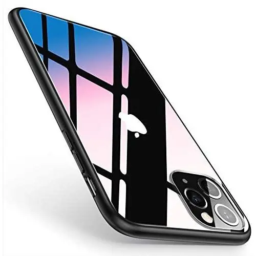 TORRAS Diamonds Clear Compatible for iPhone 11 Pro Case, Slim Fit Thin Shockproof Hard PC Back & Soft TPU Bumper Cover Compatible for iPhone 11 Pro Cases, Matte Black