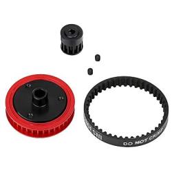 LAFEINA RC Car Belt Drive Transmission Gear System for 1/10 Scale RC Crawler Car Axial SCX10 II 90046 Upgrade Parts (3.2mm Black)