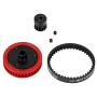 LAFEINA RC Car Belt Drive Transmission Gear System for 1/10 Scale RC Crawler Car Axial SCX10 II 90046 Upgrade Parts (3.2mm Black)