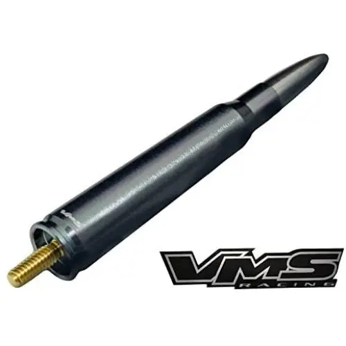 VMS RACING 50 Cal Caliber GUNMETAL GUNMETAL TIP BULLET ANTENNA in Heavy Gauge Billet Aluminum Short Compatible with Ford F150 F-150 97 98 99 00 01 02 03 04 05 06 07 08 09 10 11 12 13 14 15 16 17 18 19