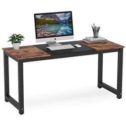 Tribesigns Computer Desk, 55 inch Large Office Desk Computer Table Study Writing Desk for Home Office, Double Color