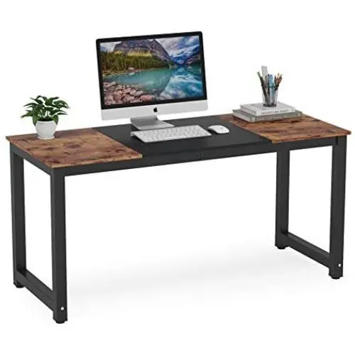 Tribesigns Computer Desk, 55 inch Large Office Desk Computer Table Study Writing Desk for Home Office, Double Color Tribesigns Computer Desk, 55 inch Large Office Desk Computer Table Study Writing Desk for Home Office, Double Color