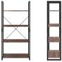 Homfa Bookshelf Rack 4 Tier Vintage Bookcase Shelf Storage Organizer Modern Wood Look Accent Metal Frame Furniture Home Office