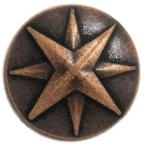 Bezelry 10 Pieces Asterisk Metal Shank Buttons. 20mm (3/4 inch) (Antique Copper) Bezelry 10 Pieces Asterisk Metal Shank Buttons. 20mm (3/4 inch) (Antique Copper)