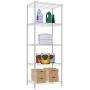 Home Basics None 5 Tier Steel Wire Shelf Heavy Duty Storage Organizer Shelving Unit Utility Rack for Home, Garage, Kitchen, Basement & Office, White