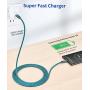 USB C to USB C 60W Cable, JSAUX 3-Pack [10ft+6.6ft+3.3ft] USB Type C Charger Cord Compatible with Samsung Galaxy S20+ Note 20 Ultra Note 10+, iPad Pro 2020/2018, Pixel 2/3/3a/4 XL, etc-Green