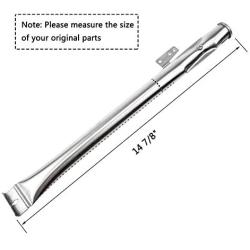 Hisencn BBQ Grill Replacement Pipe Burner and Stainless Steel Heat Plates Tent Sheid Replacement Kit for Home Depot Nexgrill 720-0830H, 720-0830D Gas Grill