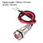 uxcell Signal Indicator Light AC/DC 12V-24V 8mm Red LED Metal Shell
