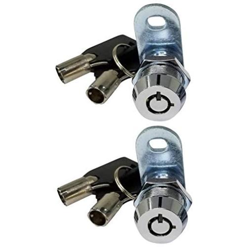 Admiral Locks Tubular Cam Lock, Keyed Alike Removable Key (5/8 Inch 90°, Chrome Pack of 2)