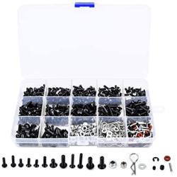 FPVDrone RC Car Screws Kits M3/M4/E Buckle/Shell Buckle/Screw Nuts/Hex Screws/Plugs RC Repair Tool Kit for HSP/Wltoys/Traxxa Scale RC Cars(500PCS)