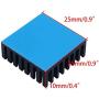weideer 8pcs Aluminum Heat Sink 25x25x10mm/0.9'' x0.9X 0.4'' Small Cooler Heat Sink with Thermal Conductive Double Sided Tape for CPU IC Chips LED Board HS25x25x10