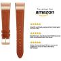 SWEES Bands Compatible for Fitbit Charge 2 Leather Small (5.6'' - 7.5''), Genuine Leather Replacement Wristband Metal Connectors Women, Black, Beige, Brown, Grey, Rose Gold, Blue