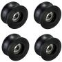 Letool 4pcs 608zz coated pa66 nylon 1.57inches bearing roller wheel 8x40x20mm U type groove pulley