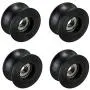 Letool 4pcs 608zz coated pa66 nylon 1.57inches bearing roller wheel 8x40x20mm U type groove pulley