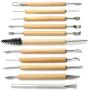 HTTMT- 11Pcs Pottery Tool Set Carving Sculpting Modeling Hobby Ceramics Art Supplies Kit [P/N: ET-TOOL017-SR]